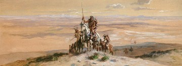 350 人の有名アーティストによるアート作品 Painting - 1903年のインド戦争パーティー チャールズ・マリオン・ラッセル